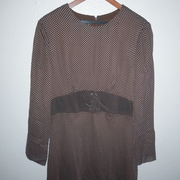 LNY Lennie 16 Gwennevere  Cappuccino Dot Dress Plus - Picture 8 of 10